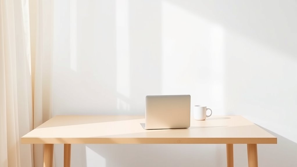 calm airy minimalist workspace