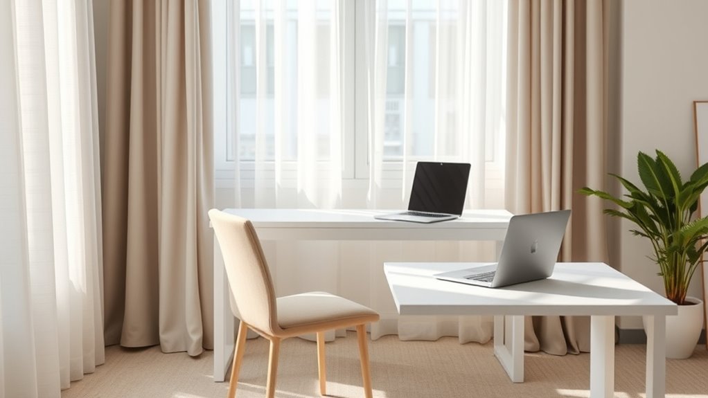 calming neutral workspace environment