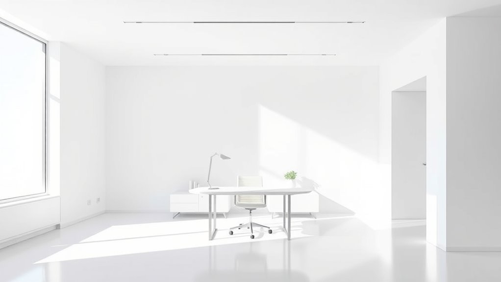 clean bright clutter free workspace