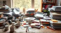 clutter causes desk anxiety