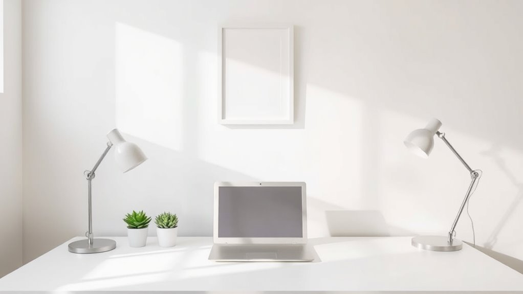 clutter free calming workspace