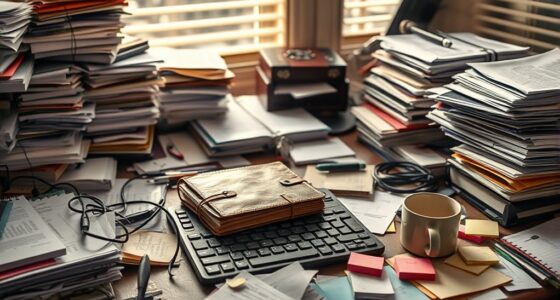 cluttered desk hindering productivity
