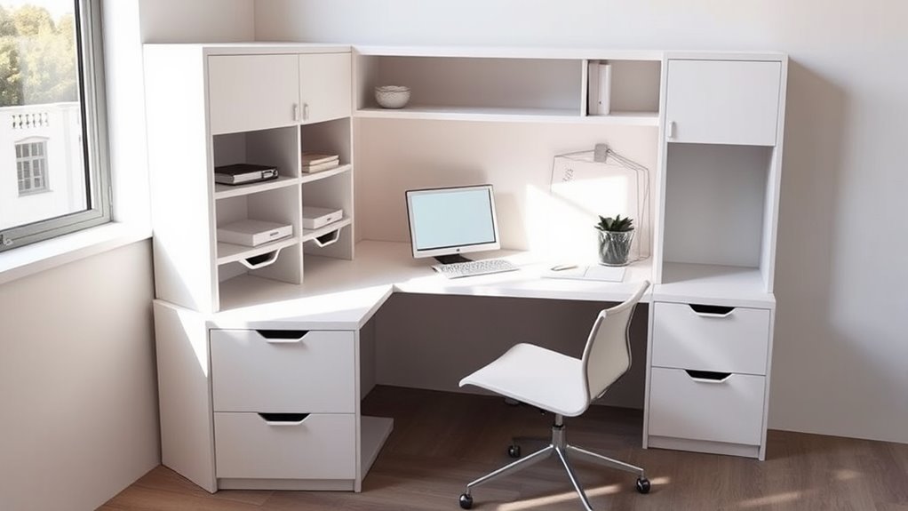 compact organized workspace solution