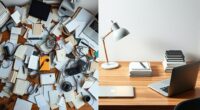 desk decluttered into minimalism