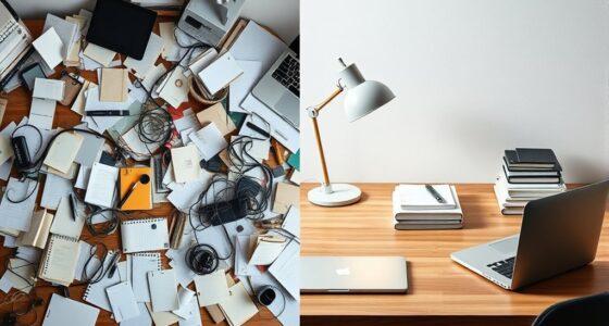 desk decluttered into minimalism