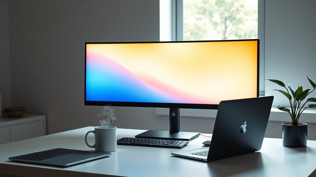 efficient comfortable workspace setup