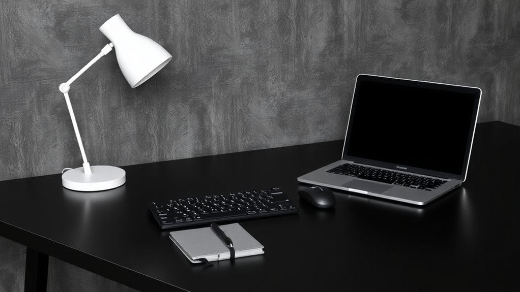 harmonious monochrome workspace design