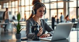 headphones as office walls