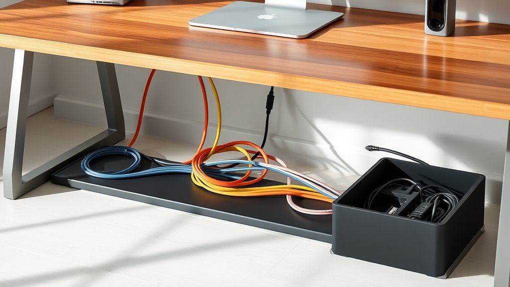 hide wires with trays