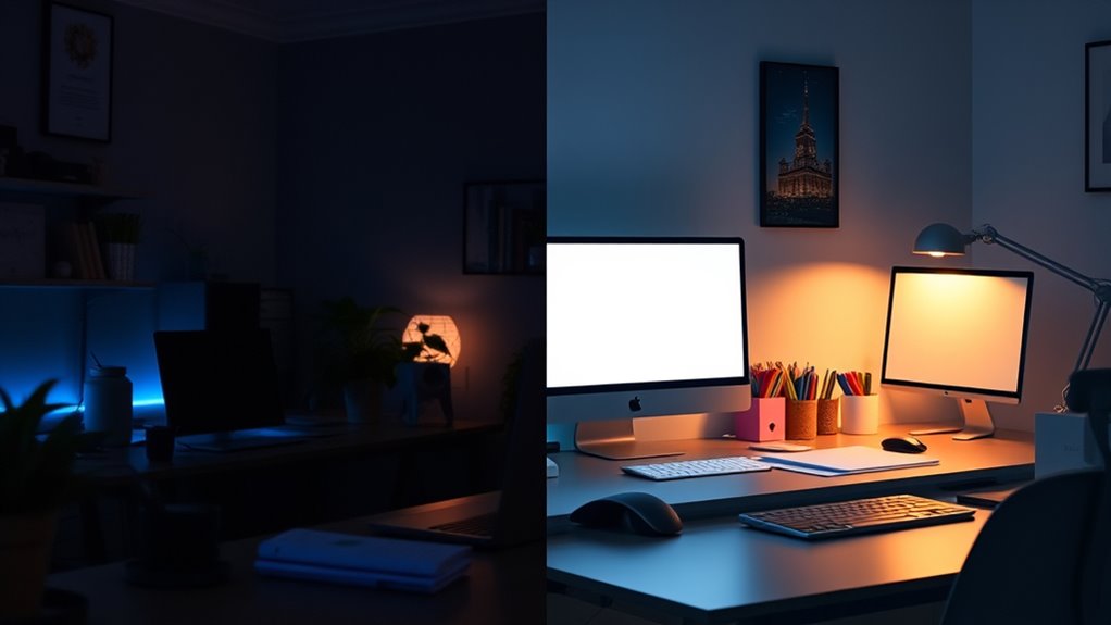 lighting influences screen comfort