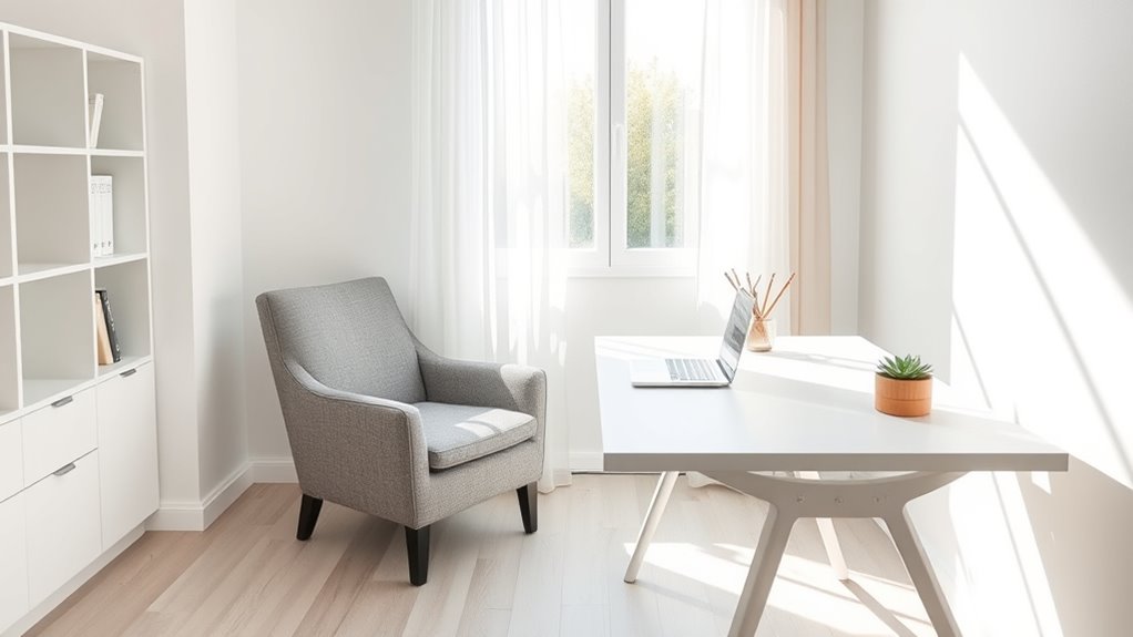 maintain organized ergonomic workspace