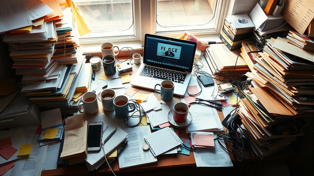 messy desk delays productivity