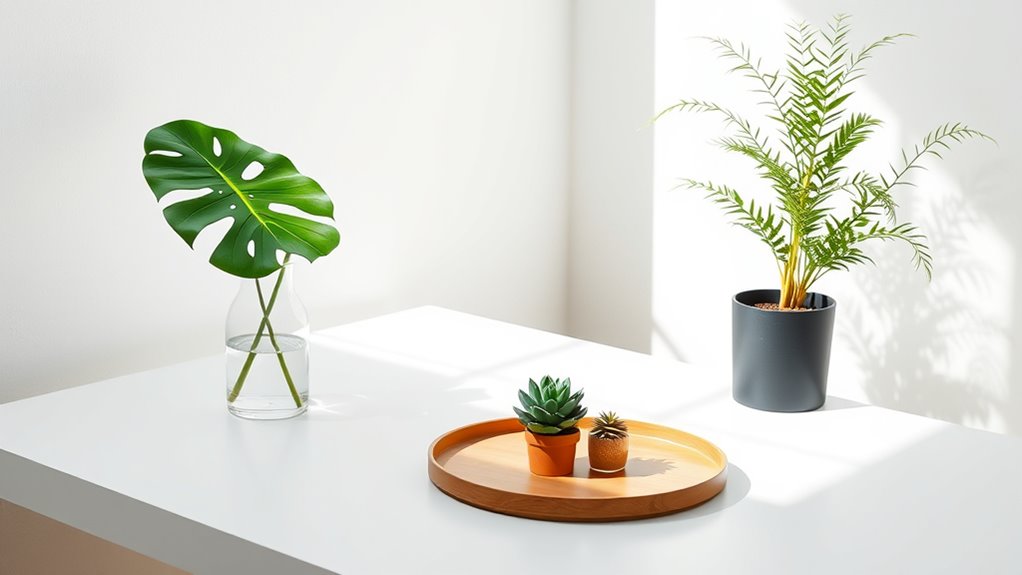 minimalist greenery enhances focus