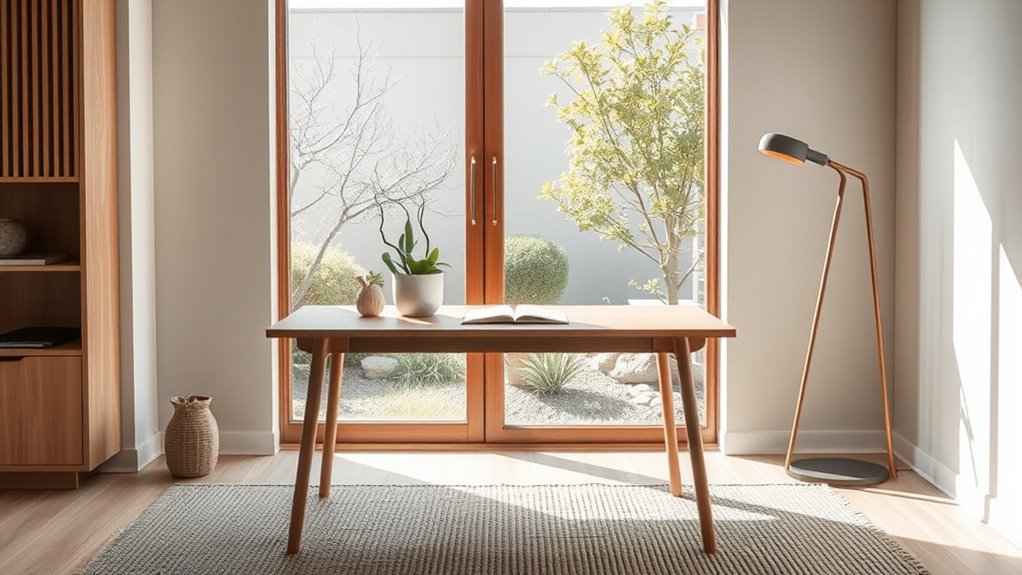 minimalist japanese scandinavian workspace