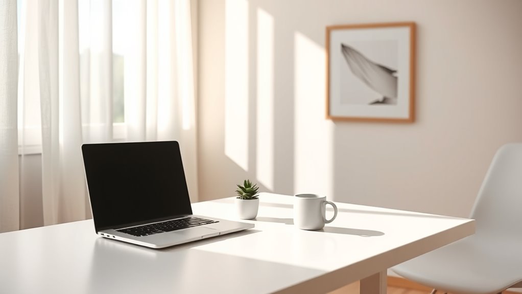 minimalist workspace improves well being