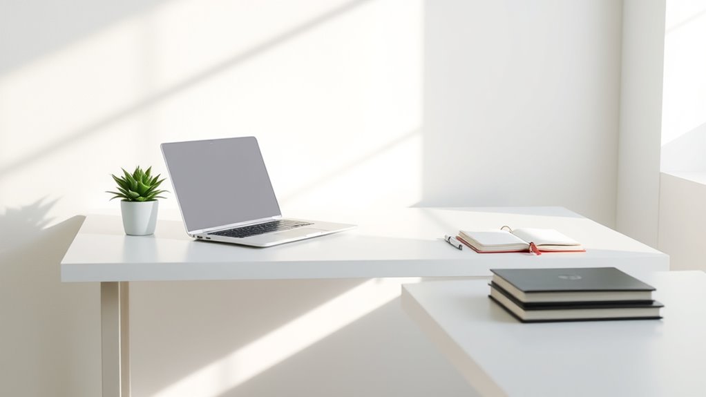 minimalist workspace promotes calm