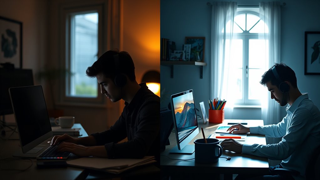 mode choice depends on contrast