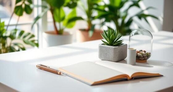 nature inspired minimalist workspace