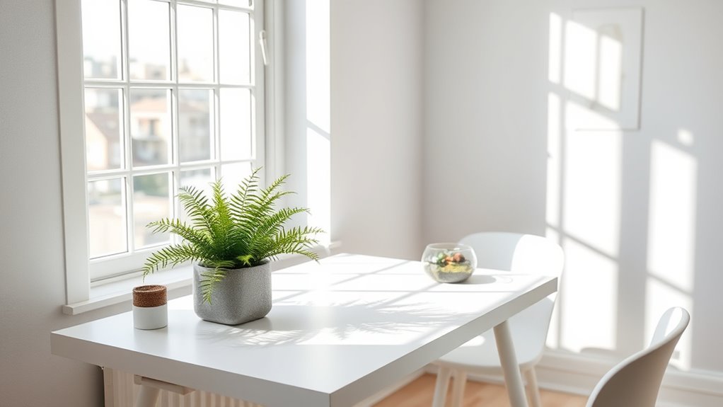 nature inspired minimalist workspace