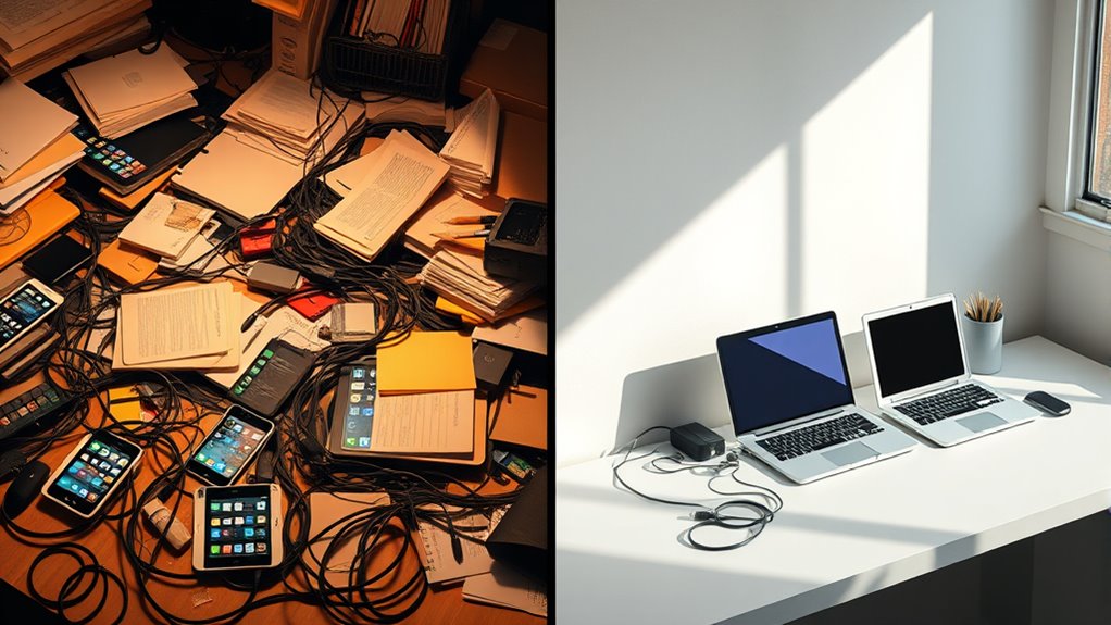 organize cables delete files