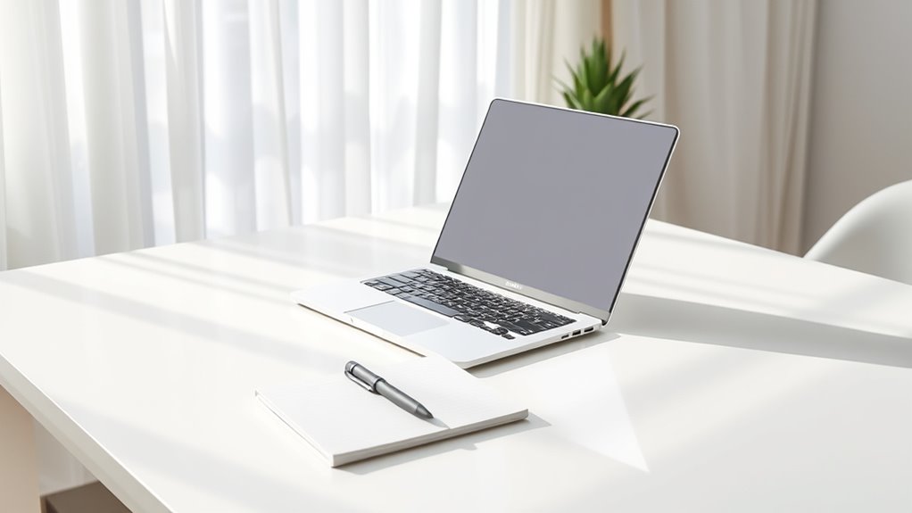 organized calm minimalist workspace