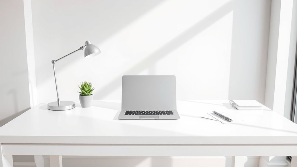 organized stress free workspace setup