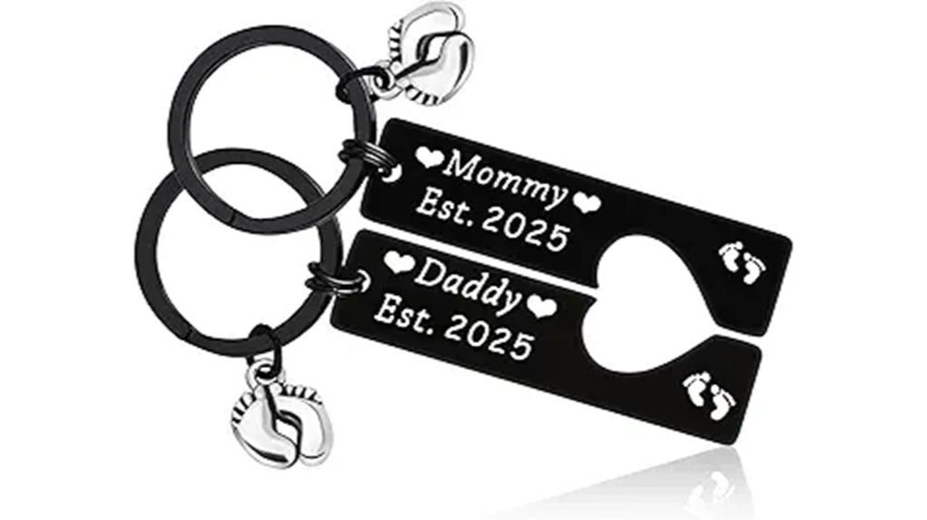 pregnancy announcement keychain set