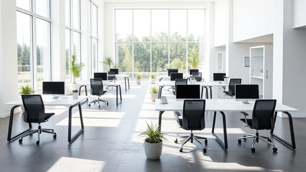 simplified calming workspace design