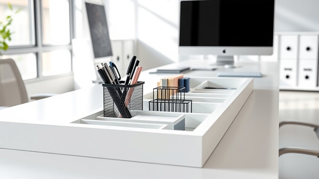 stylish ergonomic workspace organization