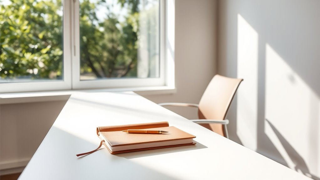 stylish functional minimalist workspace