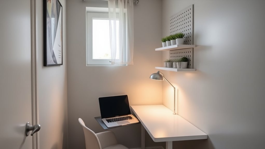 tiny minimalist workspace design