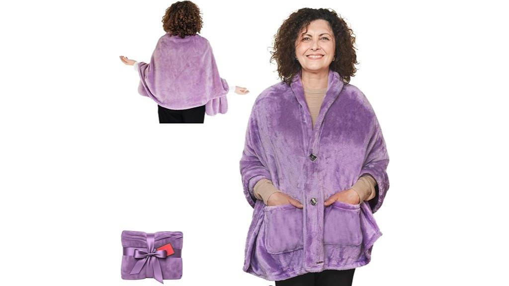 warm fleece poncho wrap