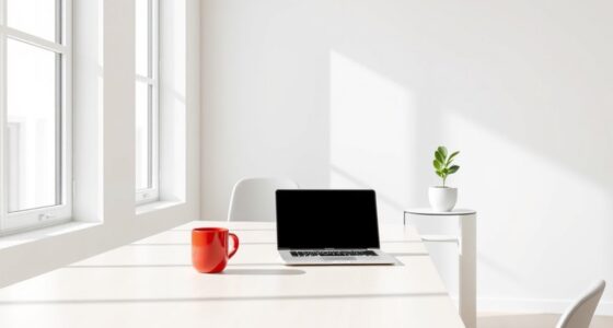 minimal office color accents