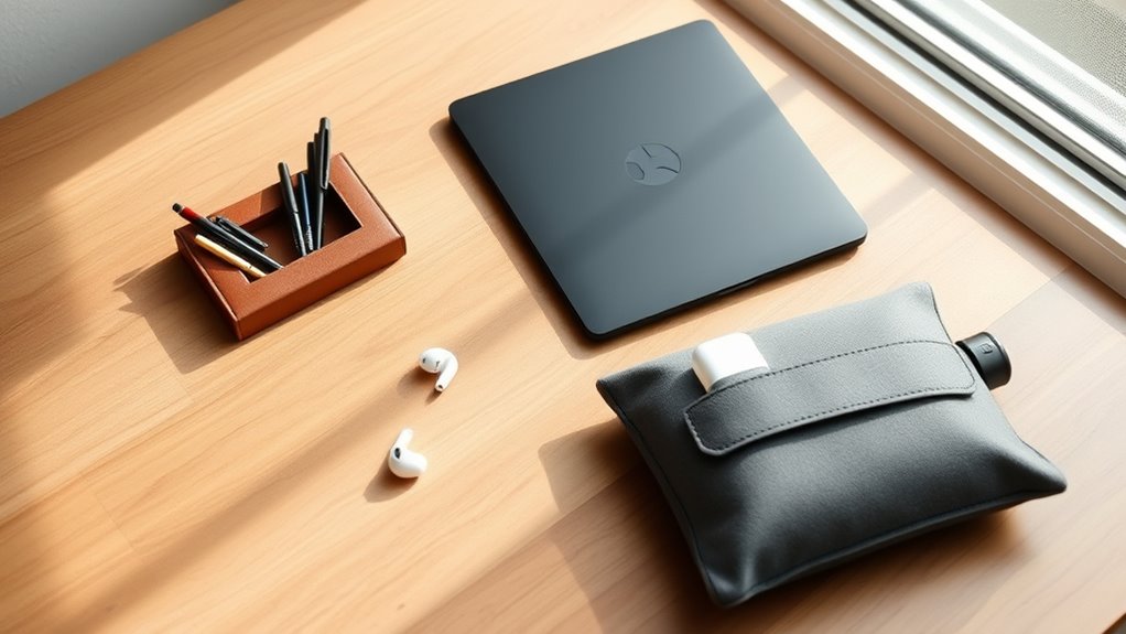 minimalist ergonomic workspace setup