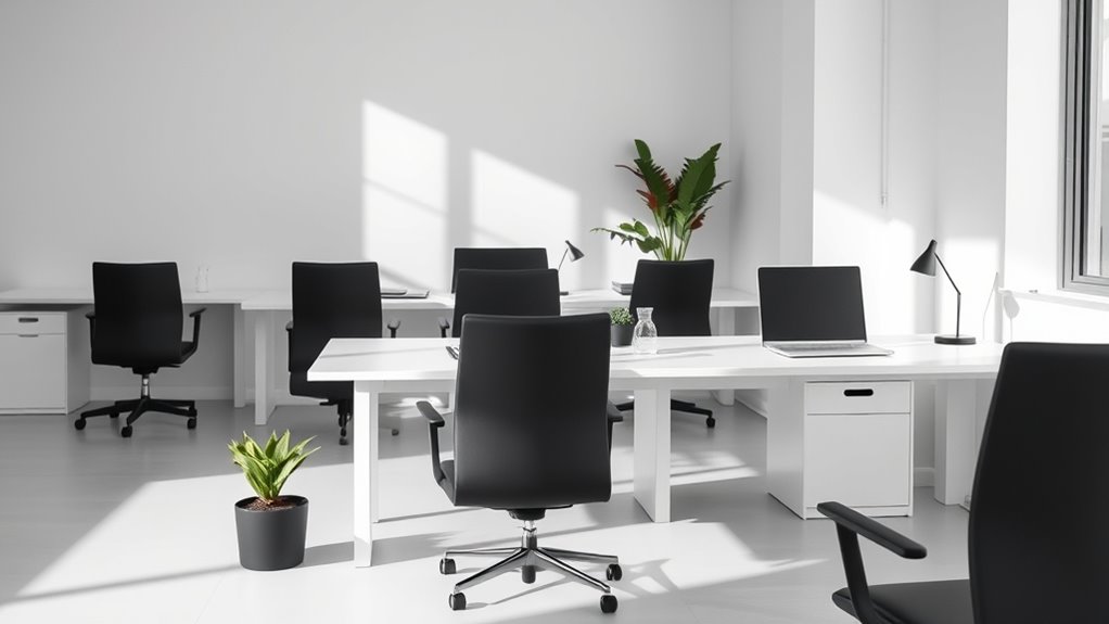 monochrome minimalist office design