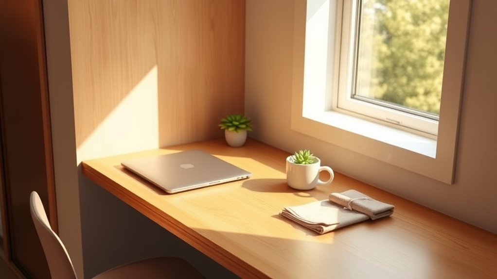 small space organized workspace