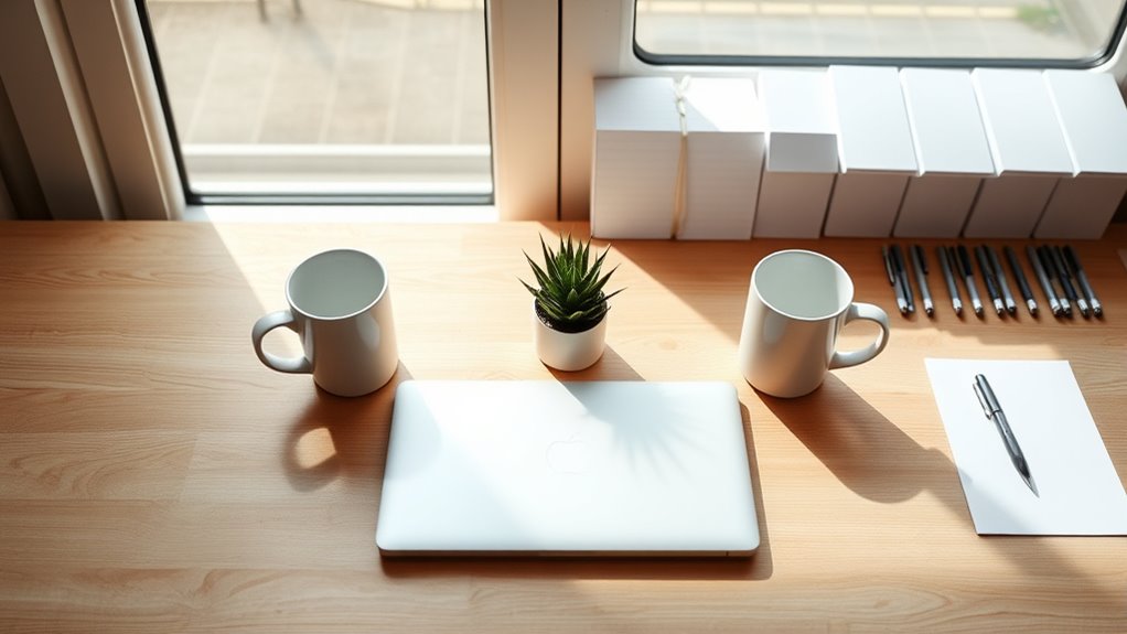 symmetrical desk calm mind