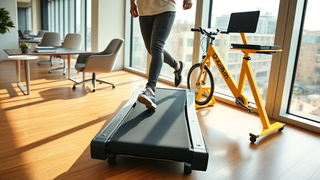 workstations with movement options