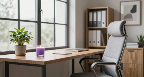 calm organized workspace environment