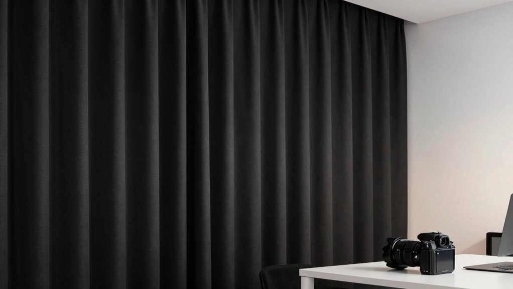 dark curtains improve visibility
