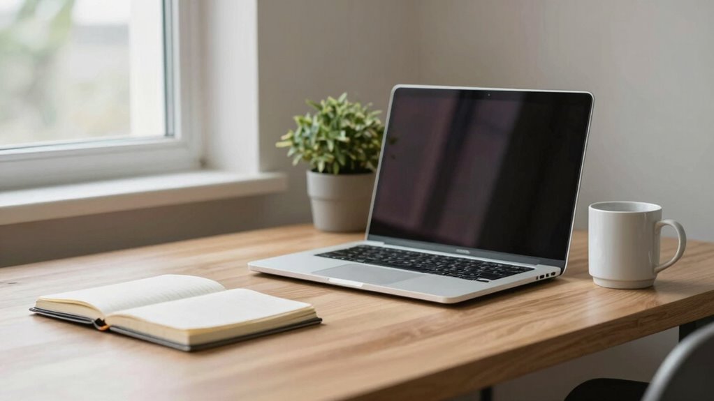 ergonomic organized calming workspace