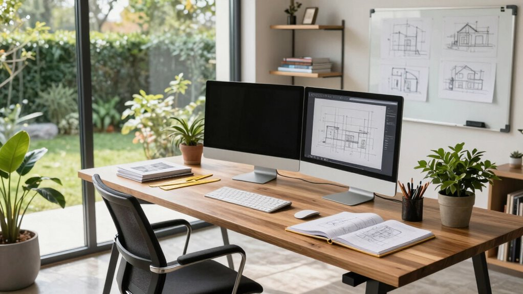 ergonomic organized focused workspace