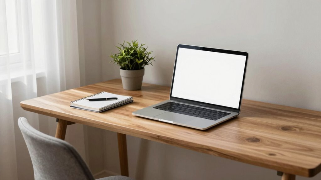 ergonomic organized natural workspace