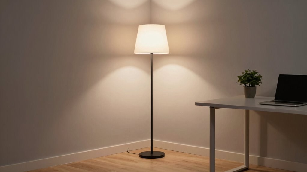 minimalist office corner lighting