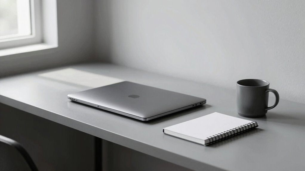 monochrome workspace enhances focus