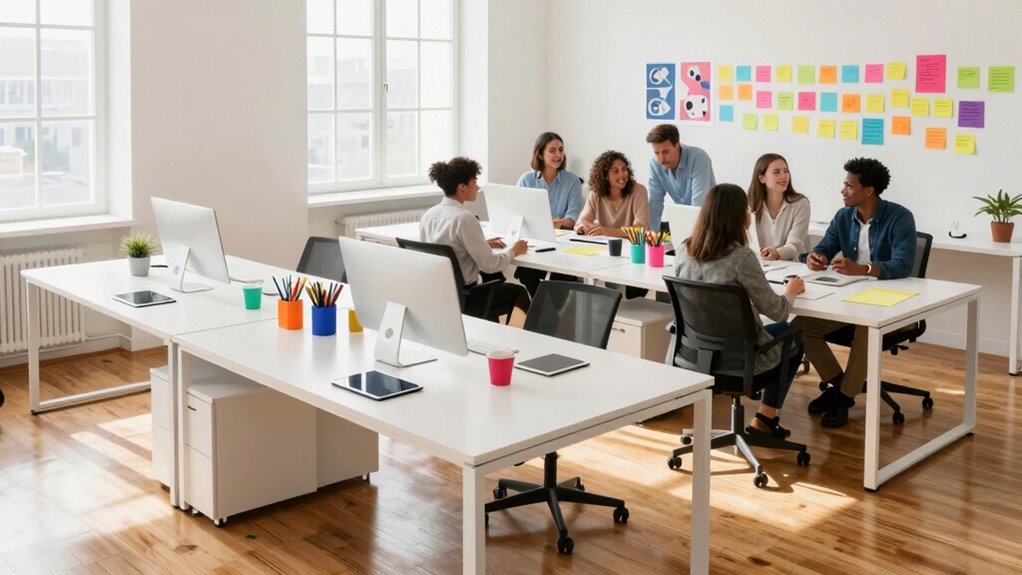 organized comfortable collaborative workspace