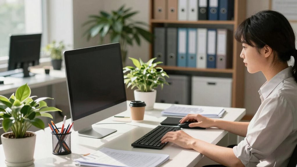 organized ergonomic distraction free workspace