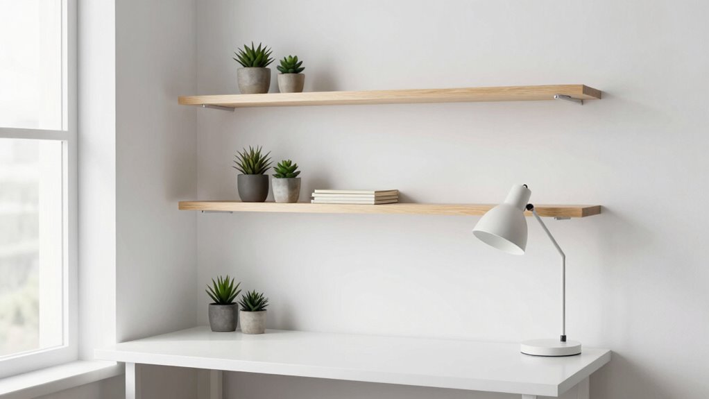vertical floating wall shelves