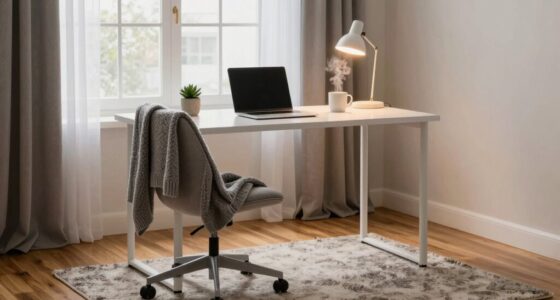 winter cozy minimalist workspace