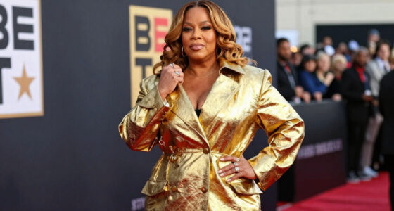 Queen Latifah Bundles Up in a Bold, Oversized Coat on the 2026 BET Awards Red Carpet